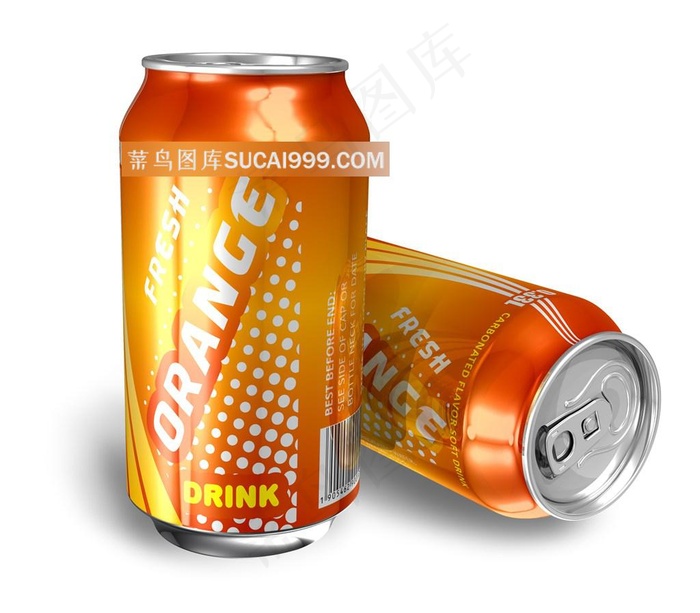 两个漂亮的饮料易拉罐