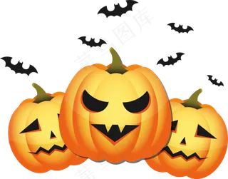 万圣节节日元素蝙蝠南瓜