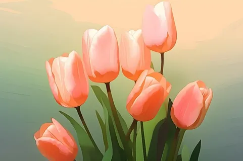 唯美淡雅清新郁金香背景