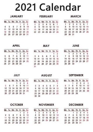 2021 年日历 PNG免抠