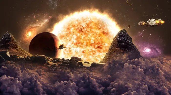 元宇宙世界天空背景墙风景