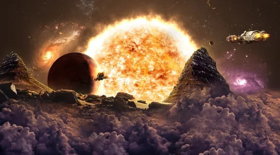元宇宙世界天空背景墙风景 元宇宙世界天空背景墙风景