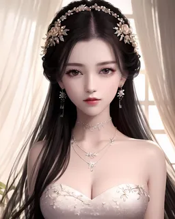 AI小姐姐美女二次元绘画古装大眼头饰漂亮003