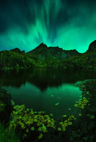 绿色极光壁纸图片