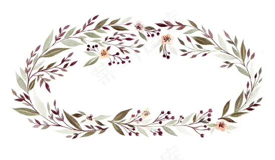 暗色背景美丽花环