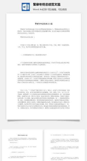 警察年终总结范文3篇word模板