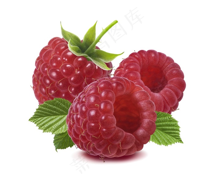 红色新鲜的覆盆子高清图片