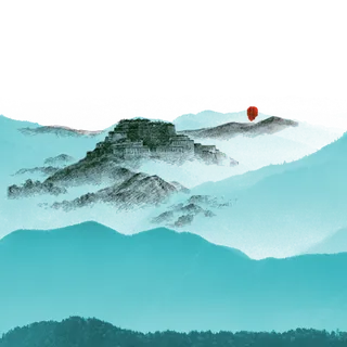 山水画素材中国风水墨画素材元素中国画