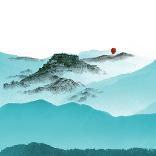 山水画素材中国风水墨画素材元素中国画