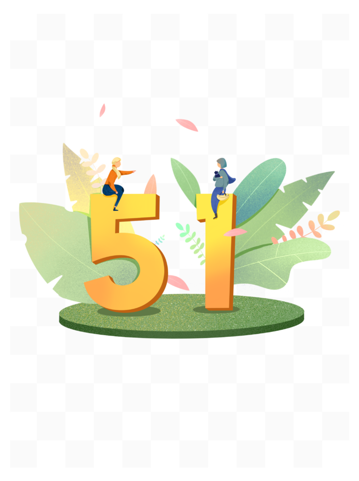 五一劳动节创意插画元素psd模版下载