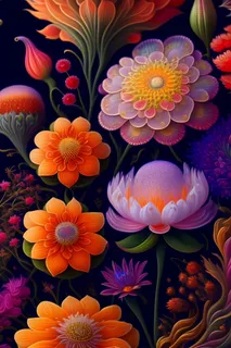 梦幻插画精细花朵海报壁纸