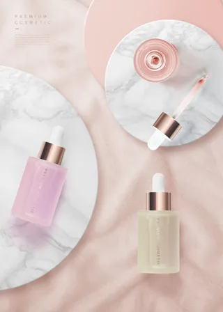 电商广告系美化妆品粉色海报