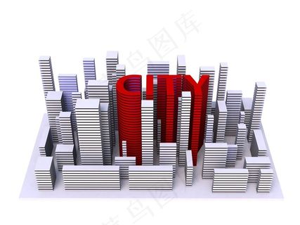 抽象立体3d城市建筑高清素材