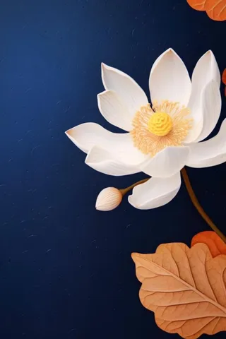 蓝色荷花简约大气背景