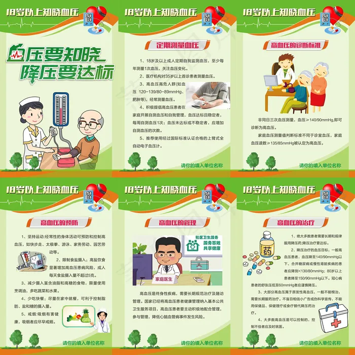 全国高血压日宣传要点海报cdr矢量模版下载