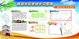 企业学校文化墙学习园地展板模板