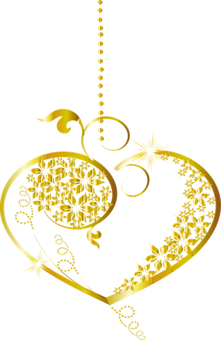 金色吊坠情人节