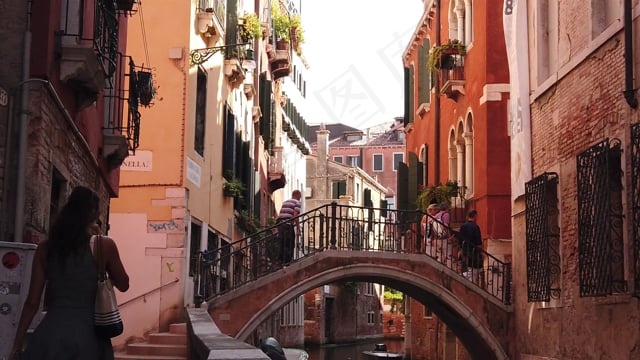 威尼斯, 意大利, 人们, 渠道, 街道, 旅游, 旅行