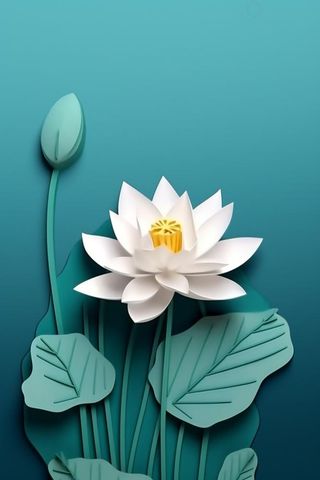 意境创意蓝色荷花叶子背景