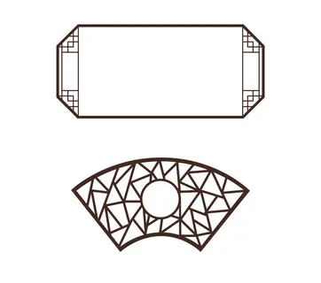中国风古典传统图案边框纹理祥云灯笼装饰线条PSD背景素材