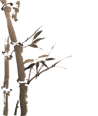 竹子水墨画中国风国画墨水书法竹子画