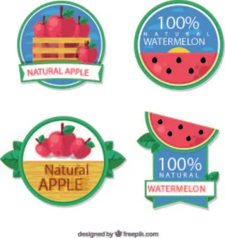 免抠果汁标签矢量图