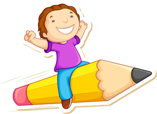 笔 开心 卡通 男孩