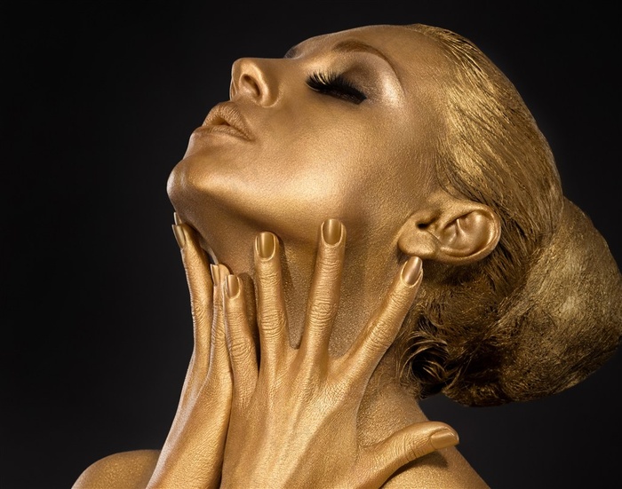 金色妆容国外模特