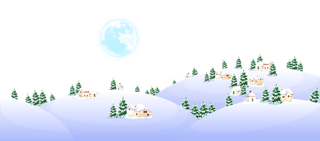下雪山峰卡通