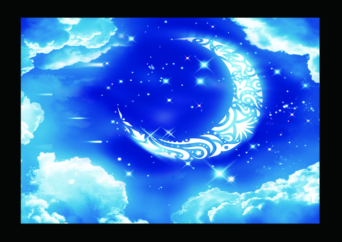 宇宙 星空 星光灿烂 星空吊顶 白云蓝天 吊顶图 月亮 星星