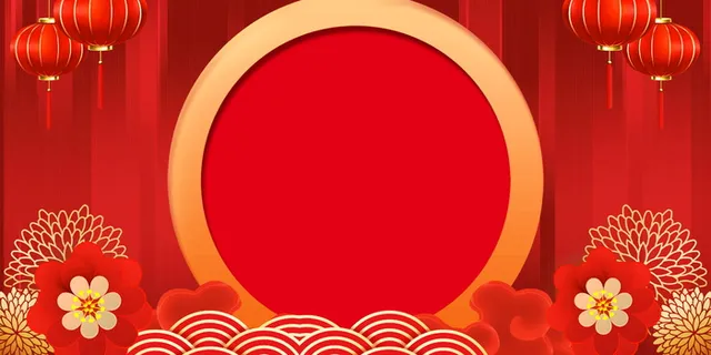 2022虎年新年春节卡通模板喜庆节日背景