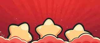 红色可爱卡通放射状条纹渐变