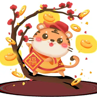 可爱2022年虎年吉祥物卡通形象新年海报元素AI矢量图PSD分层设计素材