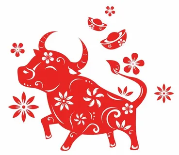 矢量剪纸牛