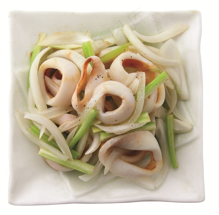 鱿鱼炒百合美食图片