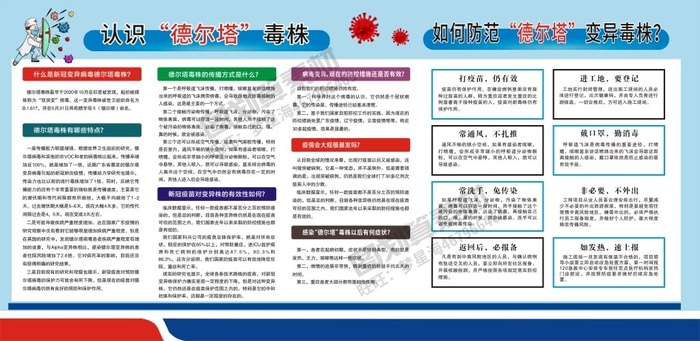 德尔塔病毒 疫情防控新冠肺炎疫苗健康海报x展板架psd设计cdr素材