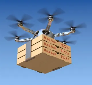 运送披萨的无人送货机高清图片素材欣赏