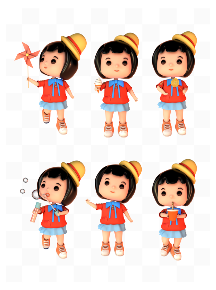 卡通女生C4d设计