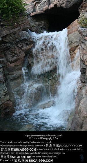 瀑布植被摄影图片