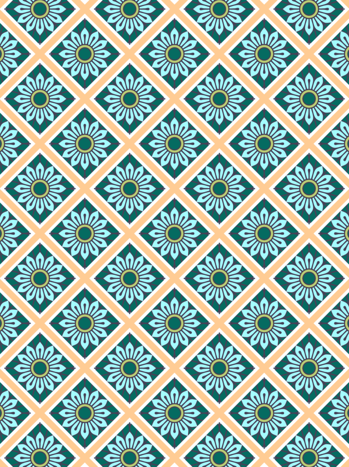 复古花纹国潮简约撞色孟菲斯几何