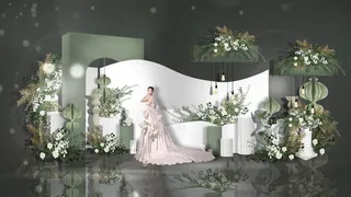 白绿色婚礼效果图