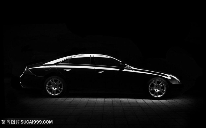 黑色奔驰轿车背景