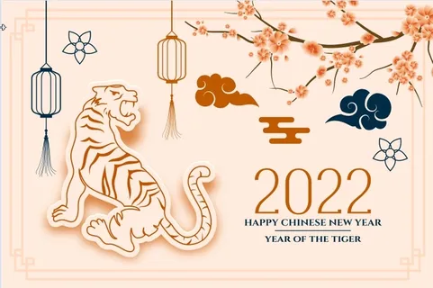 设计手绘桃花新年