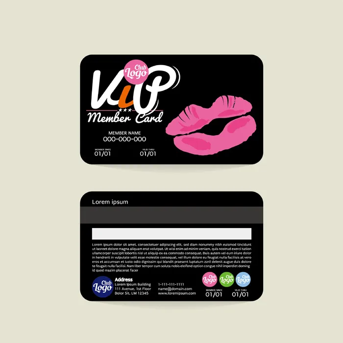 商场宾馆健身中心酒店尊贵会员卡eps,ai矢量模版下载