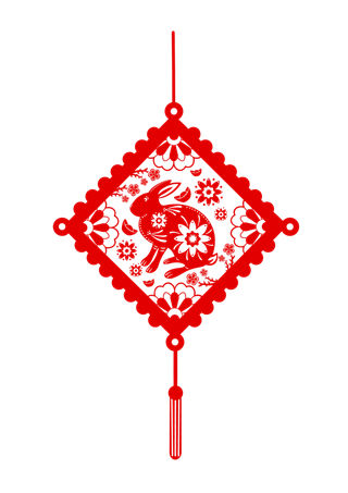 红色平安结中国结免扣素材