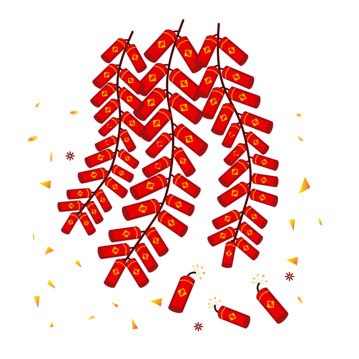 红色烟花爆竹免扣素材
