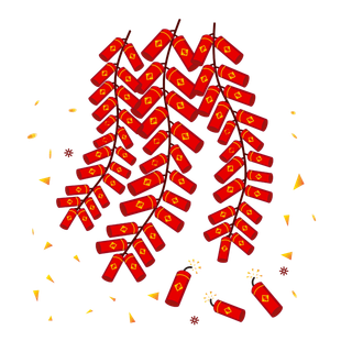 红色烟花爆竹免扣素材