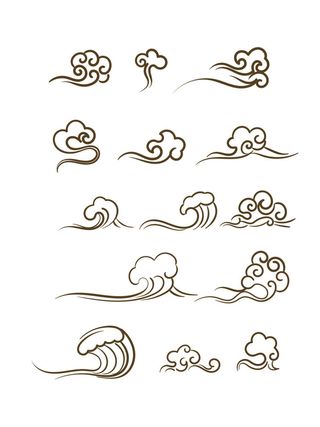 中国风古典式线条祥云纹底纹图案纹理装饰背景素材AI素材