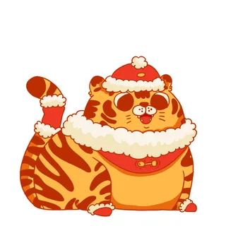 中国风2022虎年元旦新年卡通老虎形象装饰元素插画ps素材