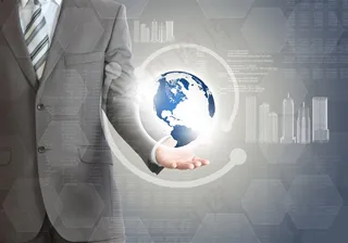 商务人士与地球科技素材